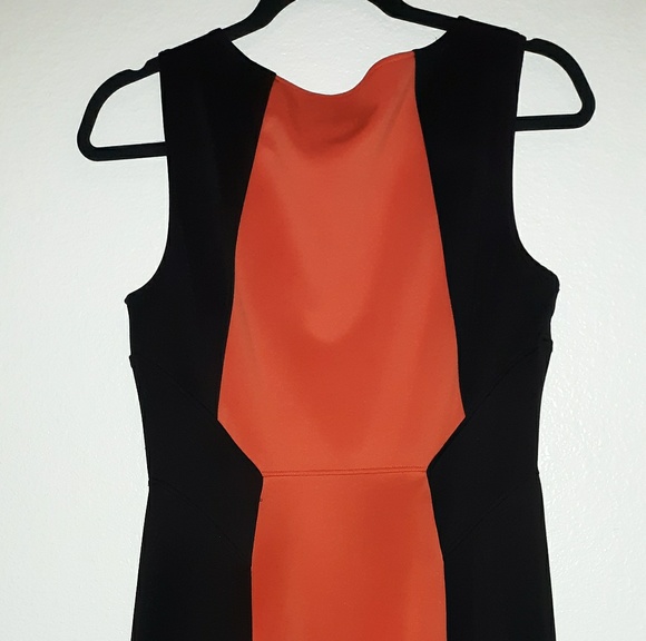 orange and black combination dress